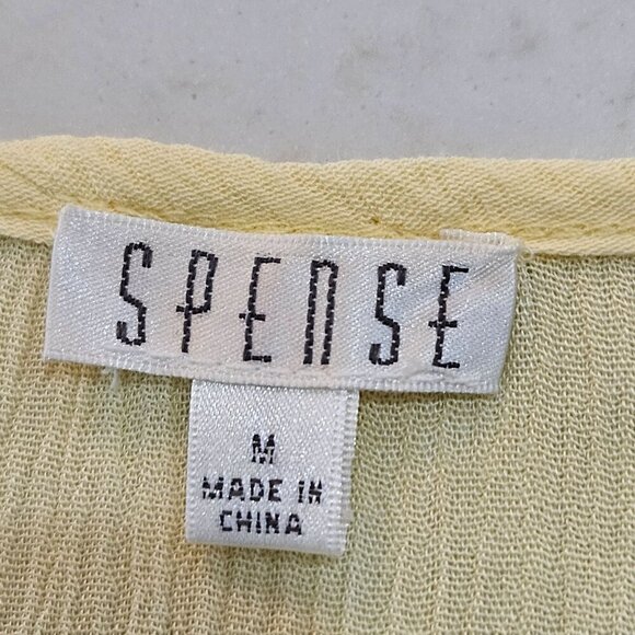 Spense Sleeveless Butter Yellow Tunic Top Medium High Low Hem Boho - Picture 5 of 8